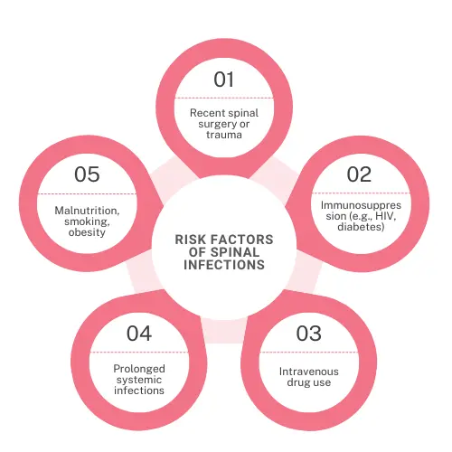 Risk factors of spinal infections